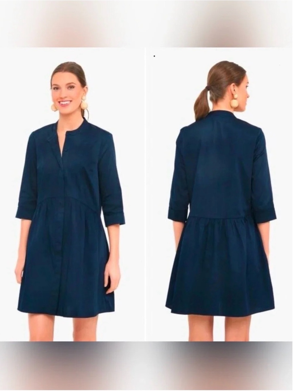 Tuckernuck Navy Royal Shirtdress Size Small 100% Cotton